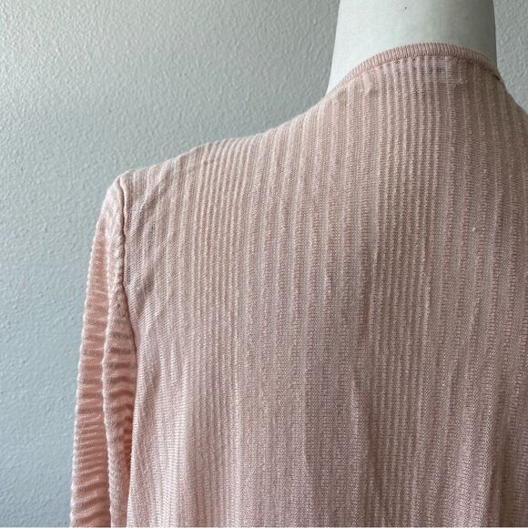 Calvin Klein Open Front Sweater Pink Blush Sheer Cardigan SZ XS - Picture 9 of 12